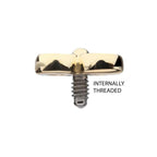 Invictus | 14k gold | 14g Dermal Top | Trinity Bezel Set CZ