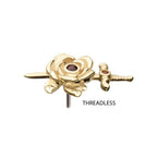 Invictus | 14k gold | Dagger with Rose | Garnet CZ