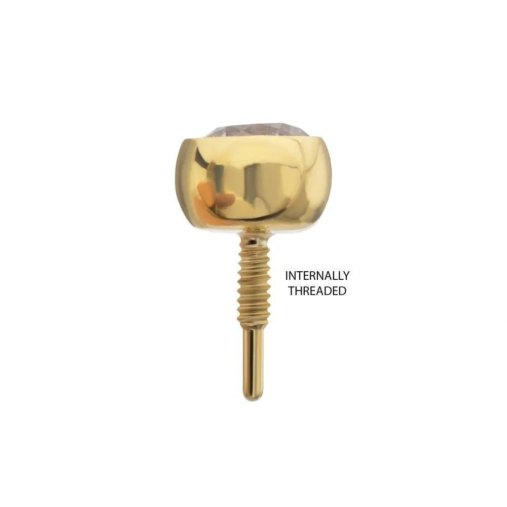 Invictus | 14k gold | Round Back Bezel Set | CZ