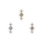 Buddha | 14k gold | Ghost Flower | Grey Diamond + CZ