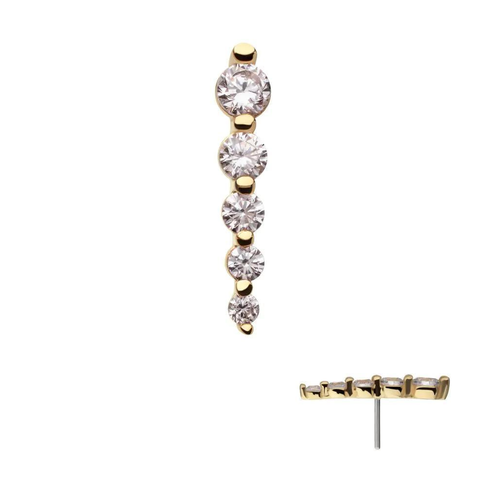 Invictus | 14k gold | 5-cluster Graduated Prong Set | CZ