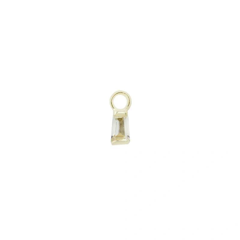 Buddha | 14k gold | La Madeleine Baguette Charm | White Topaz