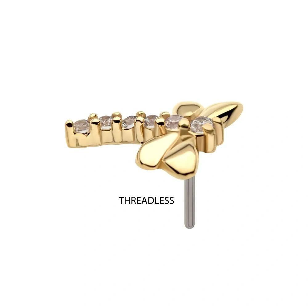 Invictus | 14k gold | 6-cluster Dragonfly | CZ