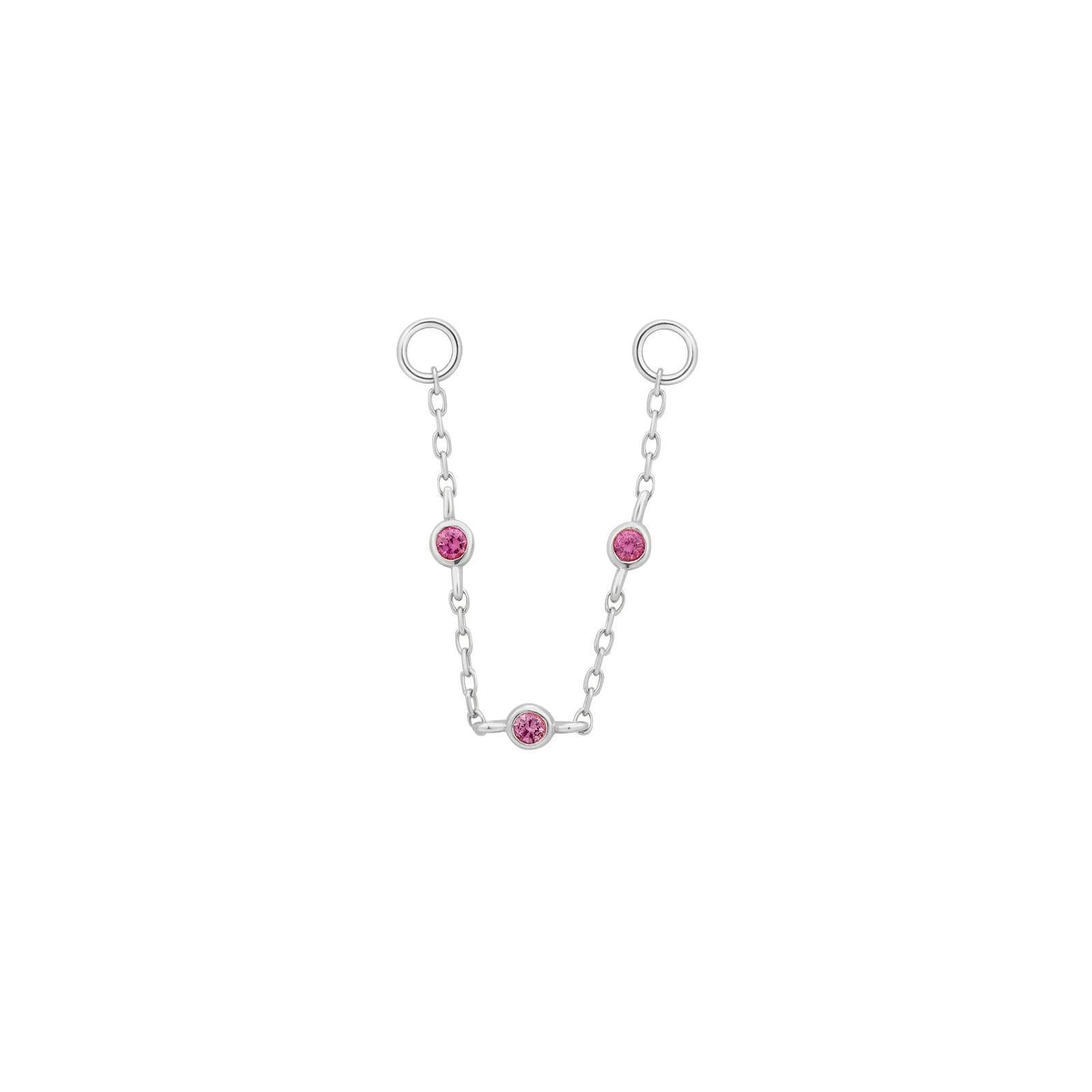Buddha | 14k gold | 3 Bezel Chain | Pink Sapphire