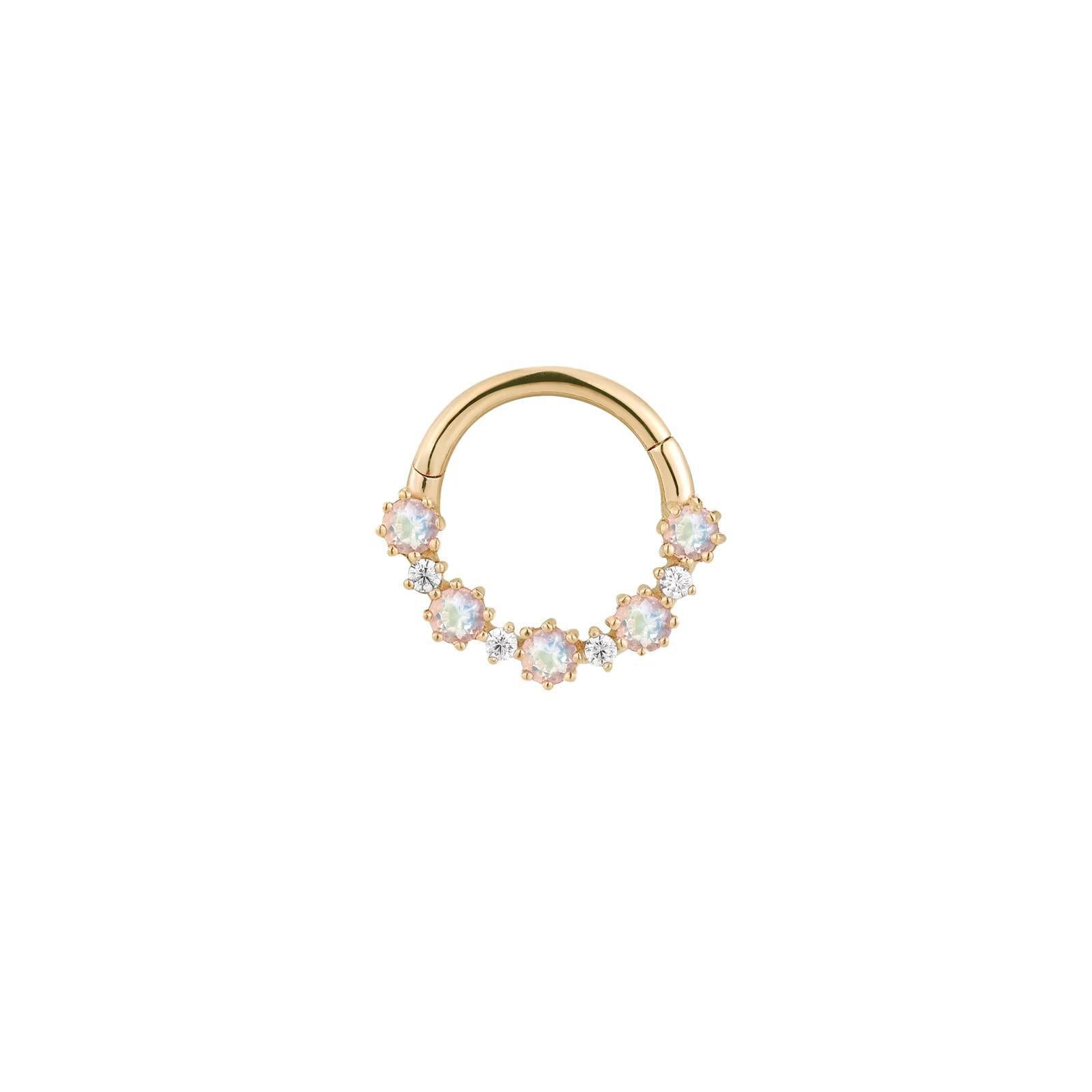 Buddha | 14k gold | Ariana | Rainbow Moonstone + CZ