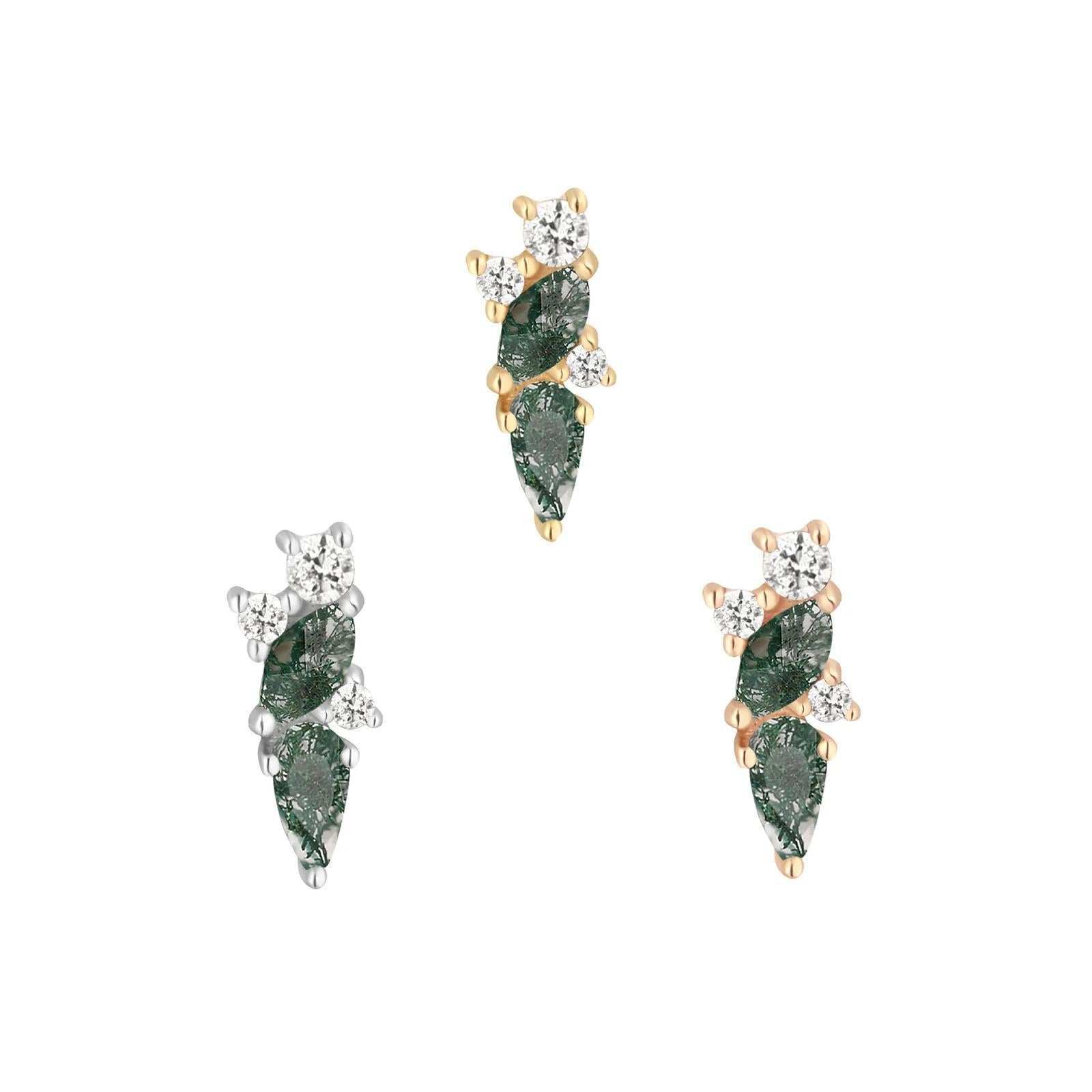Buddha | 14k gold | Visionary | Moss Agate + White Topaz