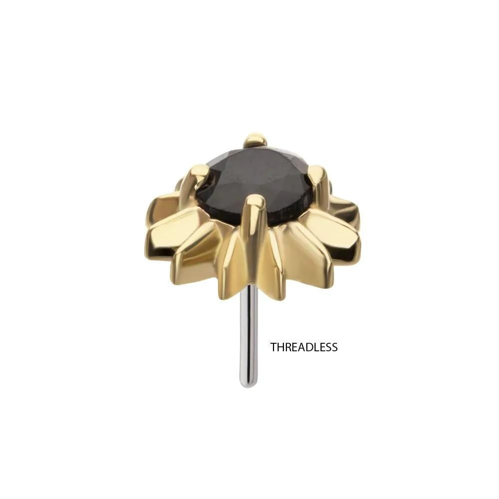 Invictus | 14k gold | Spike Edge | Black CZ