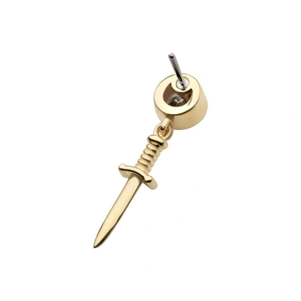 Invictus | 14k gold | Bezel Set with Dagger | CZ