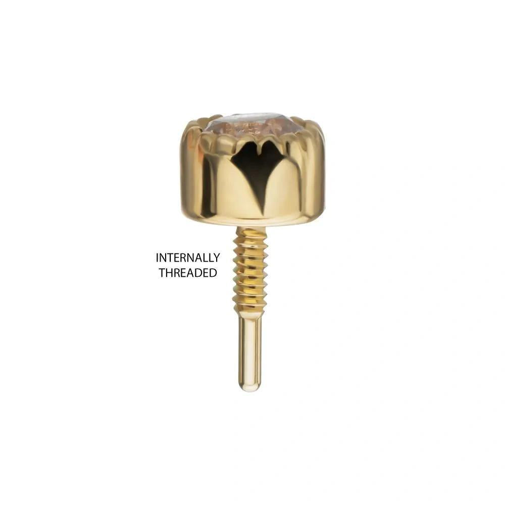 Invictus | 14k gold | Milgrain Edge Gem | CZ