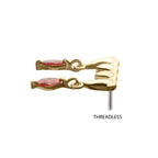 Invictus | 14k gold | Fangs with Marquise Dangle | Garnet CZ