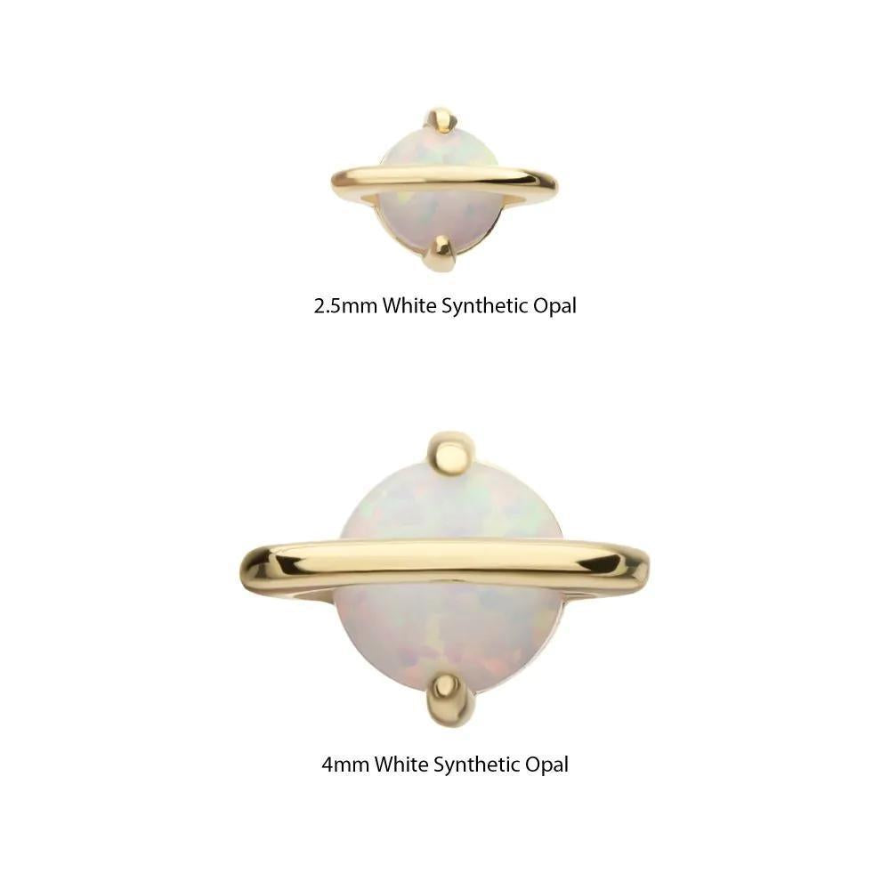 Invictus | 14k gold | Planet | Synthetic White Opal