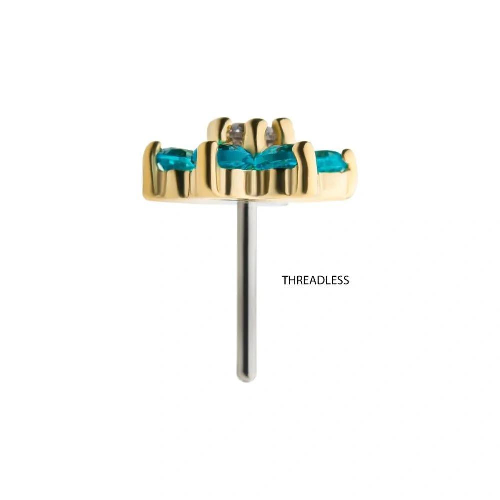 Invictus | 14k gold | Prong Set Flower | CZ