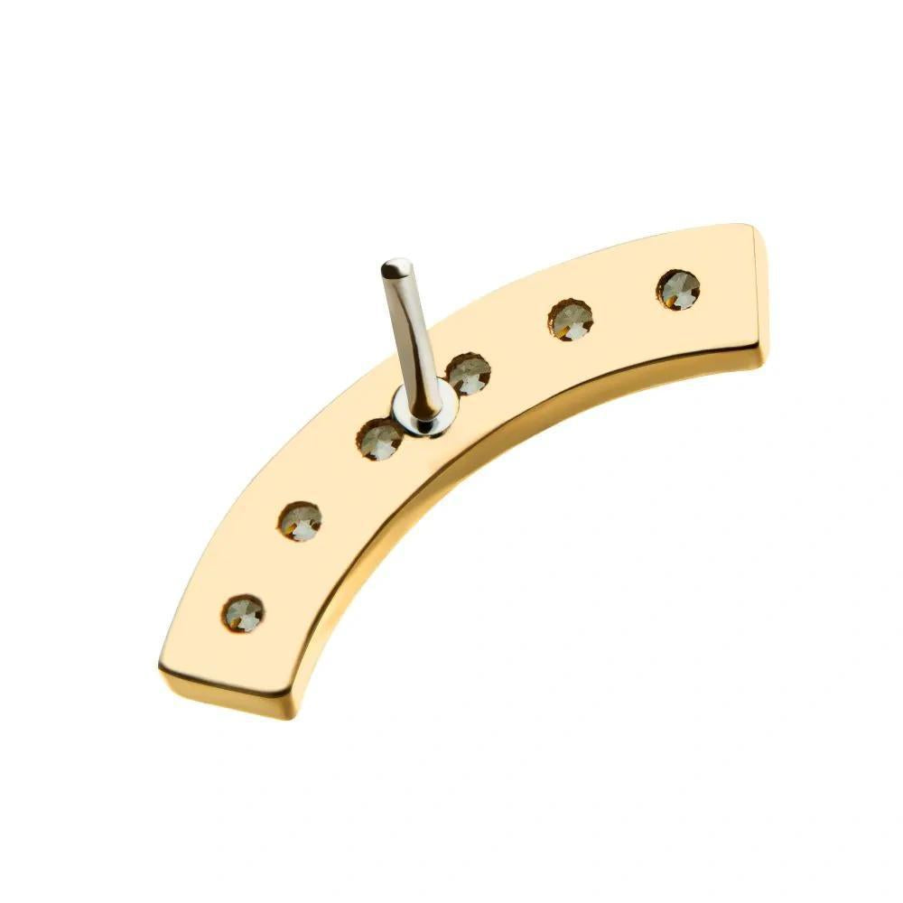 Invictus | 14k gold | Curved Bar Cluster | CZ