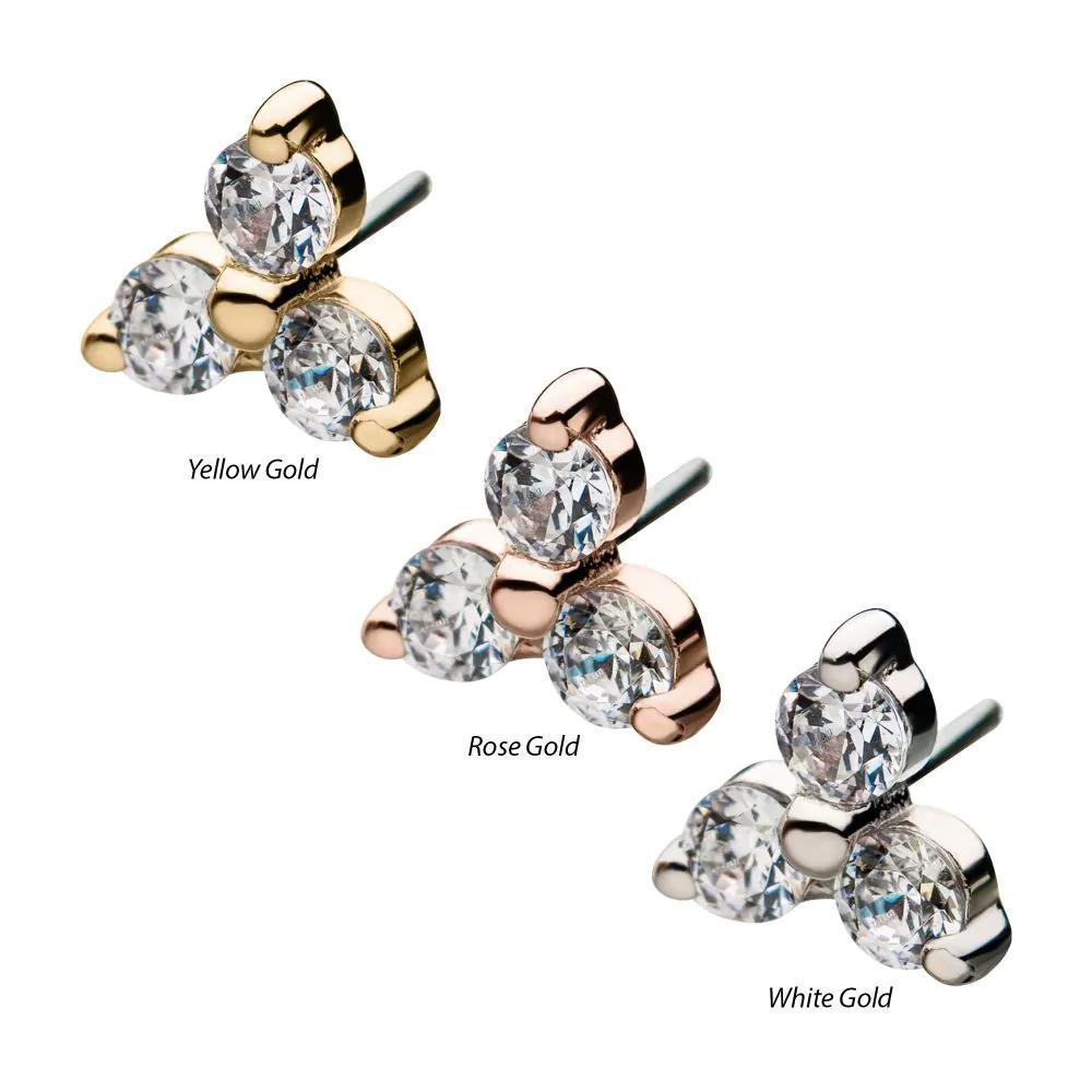 Invictus | 14k gold | Prong Trinity | Clear CZ