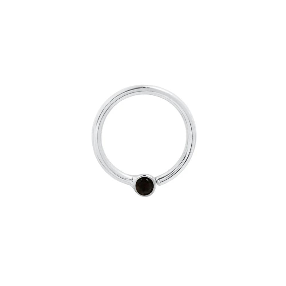 Buddha | 14k gold | Fixed Bezel Bead Ring | 2mm Black Spinel