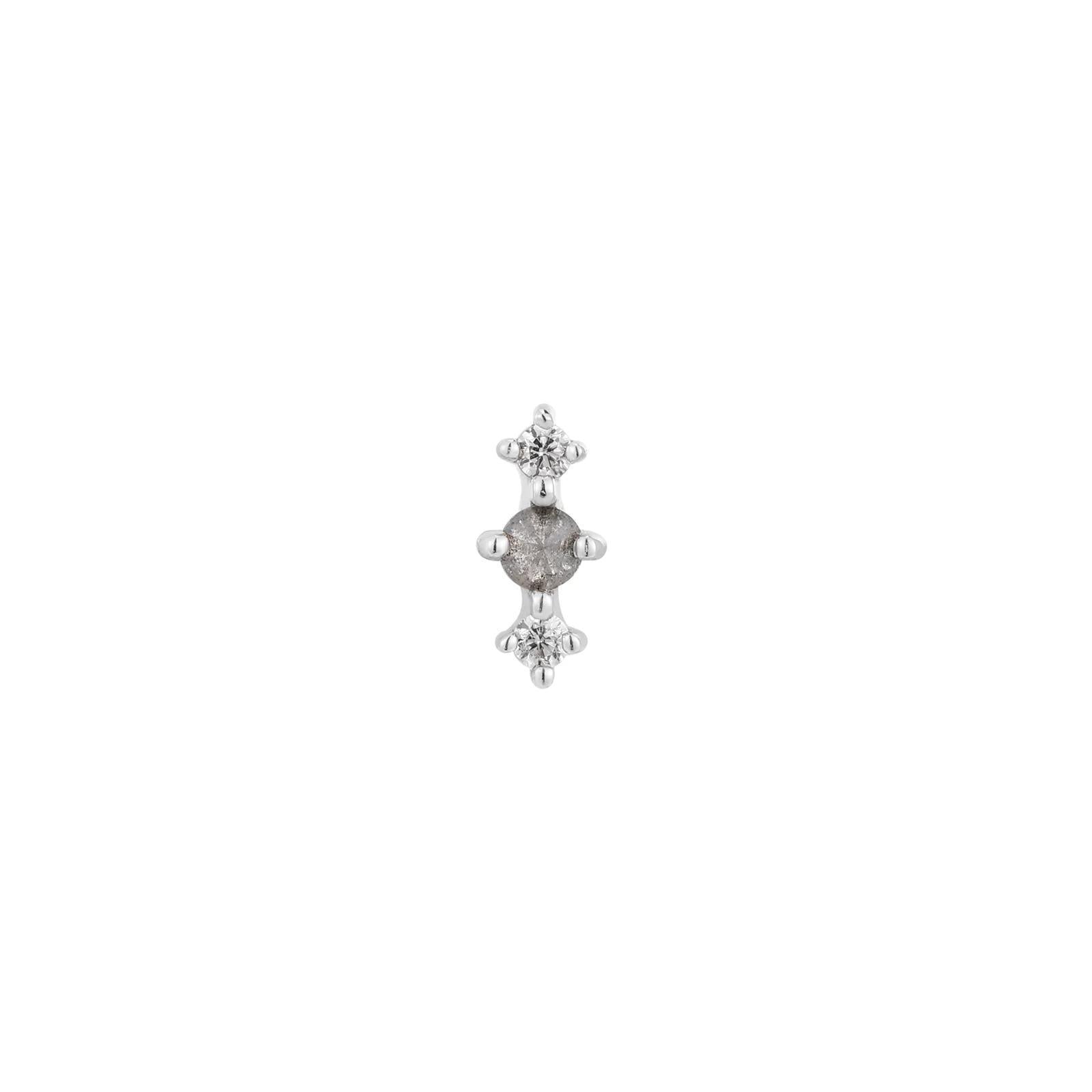 Buddha | 14k gold | Ghost Flower | Grey Diamond + CZ
