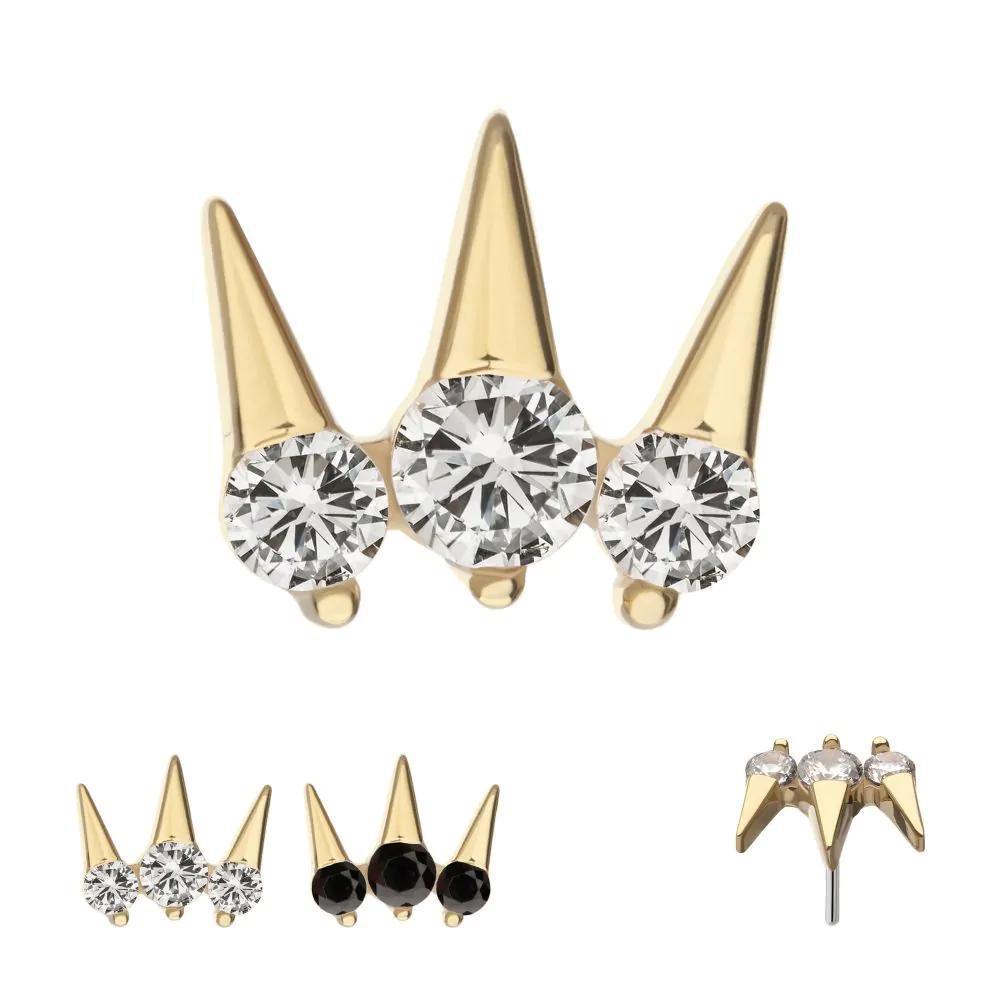 Invictus | 14k gold | Triple Spike | CZ