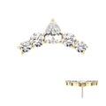Invictus | 14k gold | 5- Cluster Curved Bar with Tear Drop | CZ